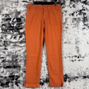 Pilcro The Stet Jeans Womens‎ Size 26 Orange Straight Stretch Split Hem